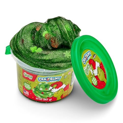 Buy now CRA-Z-Slimy The Grinch Green Glitter Slime Tub, 20 oz ƒ?? Includes Festive Grinch Confetti, Stretchy Holiday Slime for Kids Ages 6+, Sensory Christmas Toy at indiglob india