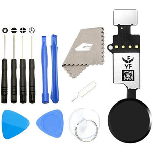 Latest Home Button Replacement for iPhone 7 7Plus 8 8Plus, Home Button Main Key Flex Cable Assembly Replacement with Repair Tools for iPhone 7 7P 8 8P (Version4.0 Black)