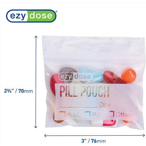 EZY DOSE Disposable Pill, Vitamin, and Medicine Organizer Pouches, Zippered Seal Bags, Pocket Sized and Travel Friendly, Easy to Use, 100 Count, BPA Free