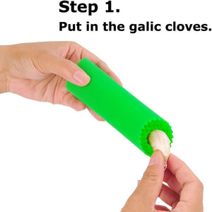 Sinnsally Garlic Peeler Skin Remover Roller Keeper,Easy Quick to Peeled Garlic Cloves with Silicone Tube Roller Garlic Peeling Kitchen Tool(3 Colors)