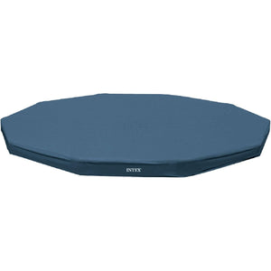 Buy now INTEX 28031E Pool Cover: For 12ft Round Metal Frame Pools – Includes Rope Tie – Drain Holes – 10in Overhang – Snug Fit at indiglob india