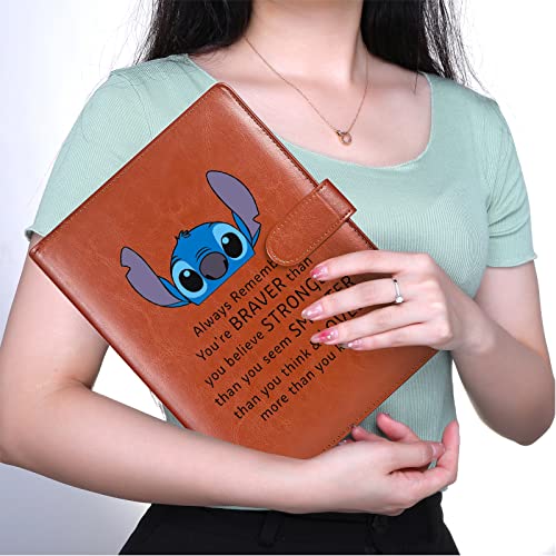Buy now Stitch Gifts Stitch Leather Portfolio Folder A5 Size Ohana Gift Document Folder Inspirational Quote Gift for Son Daughter Always Remember You are Braver Than You Believe (A4 Portfolio Brown) at indiglob india