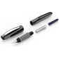 Schneider Ray Fountain Pen M (Medium), Refillable, Onyx Barrel, Royal Blue Erasable Ink Cartridge, Pack of 1 Pen (168207)