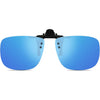 Polarized Unisex Clip on Flip up Sunglasses over Prescription and Reading Glasses Frames - Ice Blue