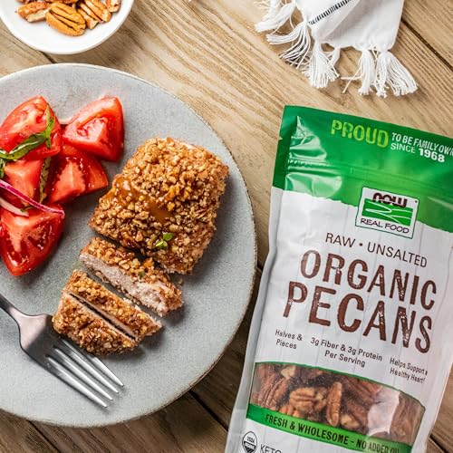 Buy now NOW Real Food, Raw, Unsalted, Organic Pecans, no added oils, 10 oz (284 g) at indiglob india