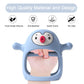 Buy now Smily Mia Baby Teething Toys for 0-6Months, Teethers for Babies 3-6Months | Penguin Teether | Hand Teether |Teething Mittens for Teething Relief, Baby Pacifier |New Born Essentials, Light Blue at indiglob india
