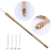 4 Pcs Ventilating Needles +1 Brass Ventilating Holder for Make and Repair Lace Wig - Brass