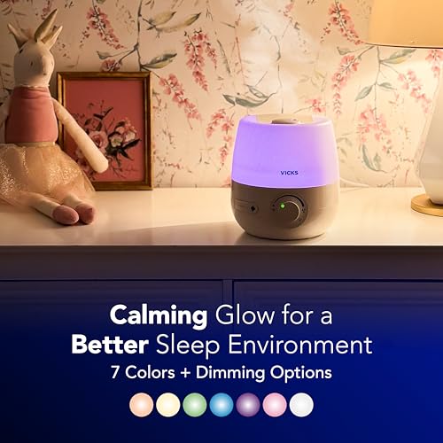 Buy now Vicks NaturalCare Cool Mist Ultrasonic Humidifier (VUL530), White, Small Room – Humidifier and Diffuser with Nighttime Light, Works with Vicks VapoPads at indiglob india