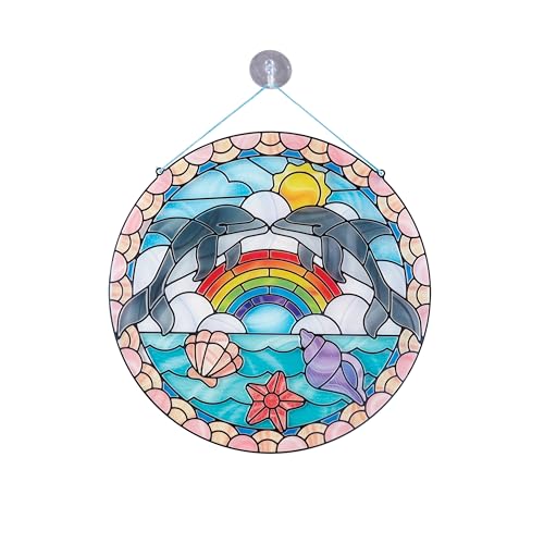 Buy now Melissa & Doug Stained Glass Made Easy Craft Kit: Dolphins - 180+ Stickers at indiglob india