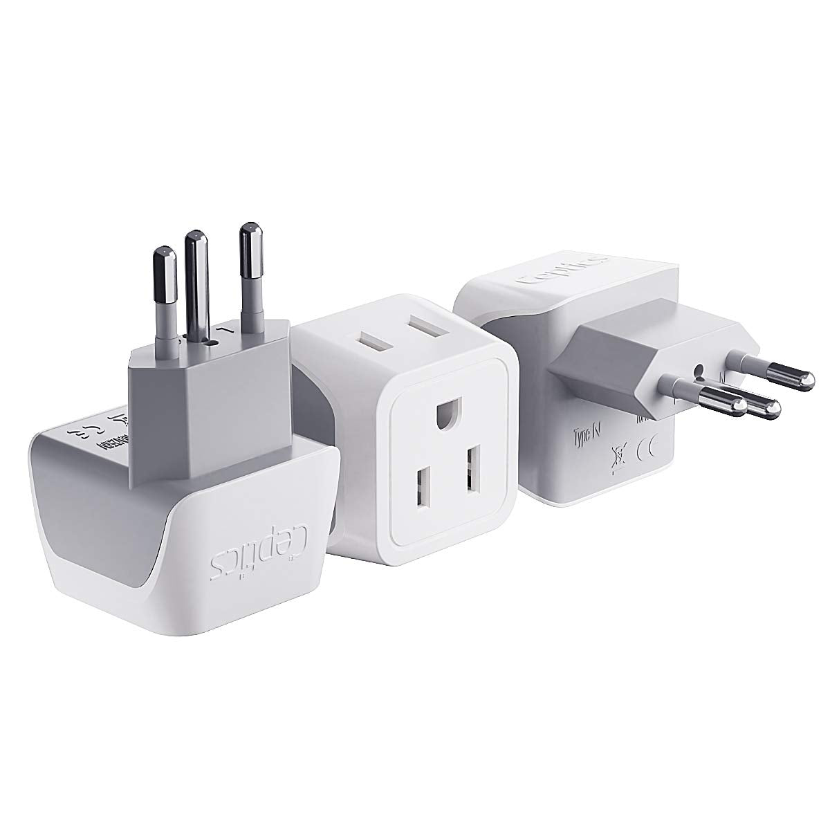 Buy now Ceptics Schuko Germany, France Plug Adapter, Dual Input - Ultra Compact Light Weight - Usa to Russia, South Korea Travel Adaptor Plug - Type E/F (3 Pack) at indiglob india