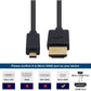 Duttek Micro HDMI to HDMI Coiled Cable 1FT-4FT, HDMI to Micro HDMI Adapter Cable Extreme Slim/Thin 4K, 3D for Camera, Raspberry Pi 5 4, GoPro Hero 7/6