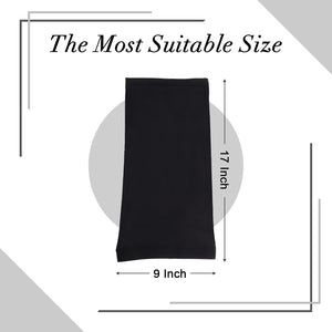 Leeven 2 Pieces Wide Elastic Loc Cap and Long Braid Cover for Full Hair, Stocking Sleep - Black