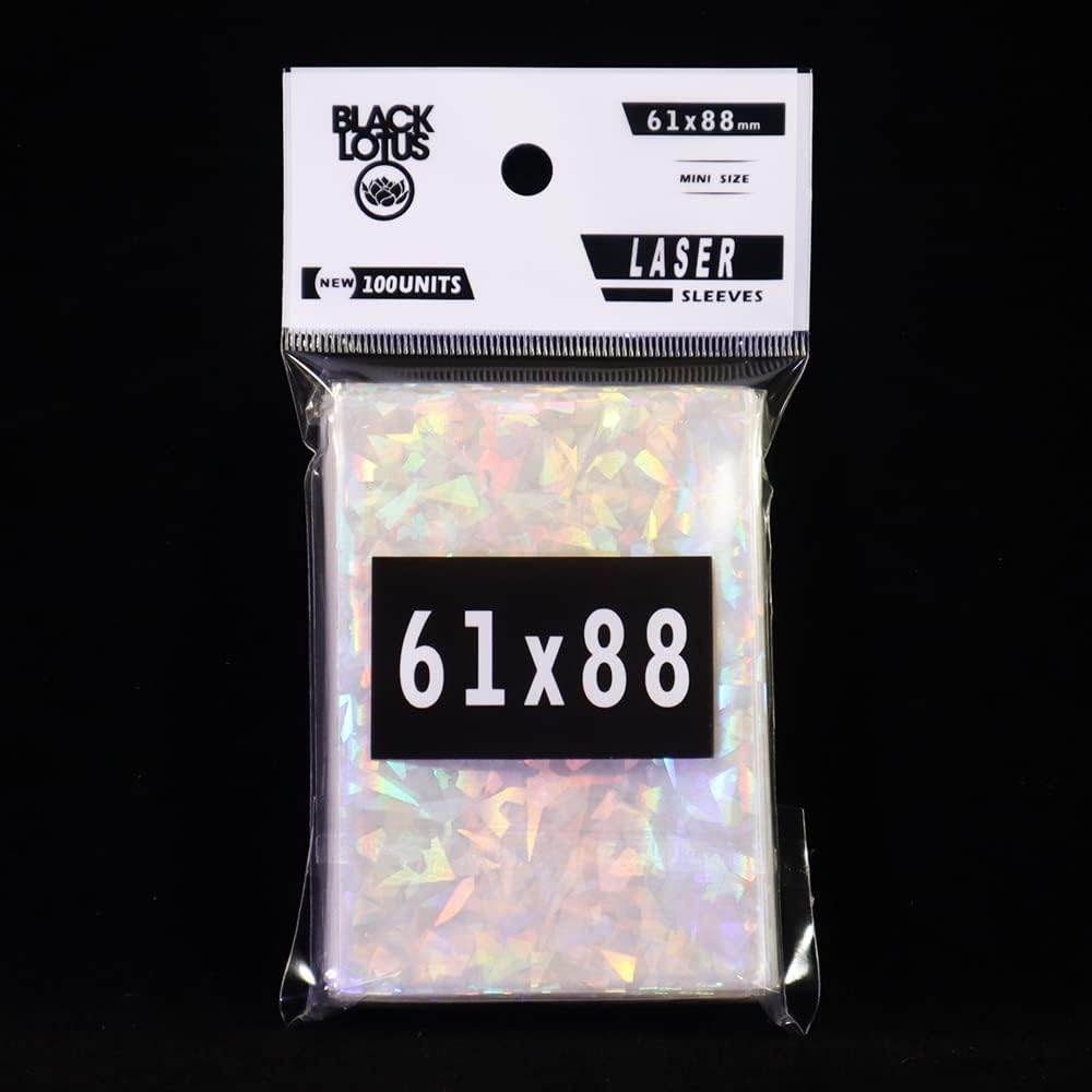 100pcs Broken Glass Gemstone Laser Flashing Card Film Holographic Idol Photo Sleeves Ultra Super Protector (61x88mm) - My Store