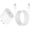 USB C Fast Charger for iPad 11th (A16)/10th Generation, iPad Pro 13/iPad Pro 12.9/11 inch, iPad Air 5th/4th/13/11 inch, iPad mini 7/6, Fast Wall Charger Block & 6.6FT USB C to USB C Charging Cable - White