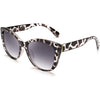 FEISEDY Polarized Vintage Sunglasses American Womens Square Jackie O Cat Eye Sunglasses B2451 - Clear Grey Leopard
