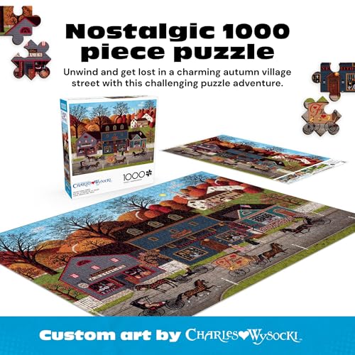 Buy now Buffalo Games – Charles Wysocki Valley Farm Street 1000 Piece Jigsaw Puzzle for Adults, Classic Americana Artwork with Full-Color Poster at indiglob india