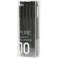 Kaco Pure Black 0.5mm Extra Fine Point Retractable Gel ink Pen,Pack of 10