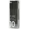Kaco Pure Black 0.5mm Extra Fine Point Retractable Gel ink Pen,Pack of 10 - black