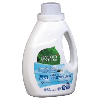 Buy now Seventh Generation Liquid Laundry Detergent Biodegradable Free & Clear Washing Detergent 50 oz at indiglob india