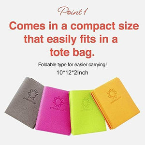 Primasole Folding Yoga Travel Pilates Mat Foldable Easy to Carry to Class Beach Park Tear resistant Travel Picnics 4mm Thick 9 Colors