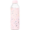 W&P Porter Glass Water Bottle w/ Protective Silicone Sleeve | Charcoal 20 Ounces | On-the-Go | Reusable Bottle for Coffee, Tea and Water | Portable | Dishwasher Safe - Terrazzo Blush