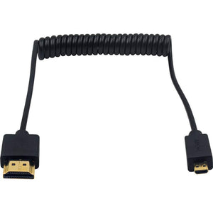 Duttek Micro HDMI to HDMI Coiled Cable 1FT-4FT, HDMI to Micro HDMI Adapter Cable Extreme Slim/Thin 4K, 3D for Camera, Raspberry Pi 5 4, GoPro Hero 7/6