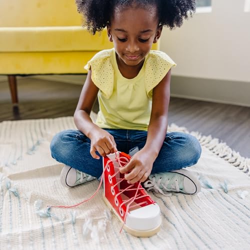 Buy now Melissa & Doug Deluxe Wood Lacing Sneaker - Learn to Tie a Shoe Educational Toy at indiglob india