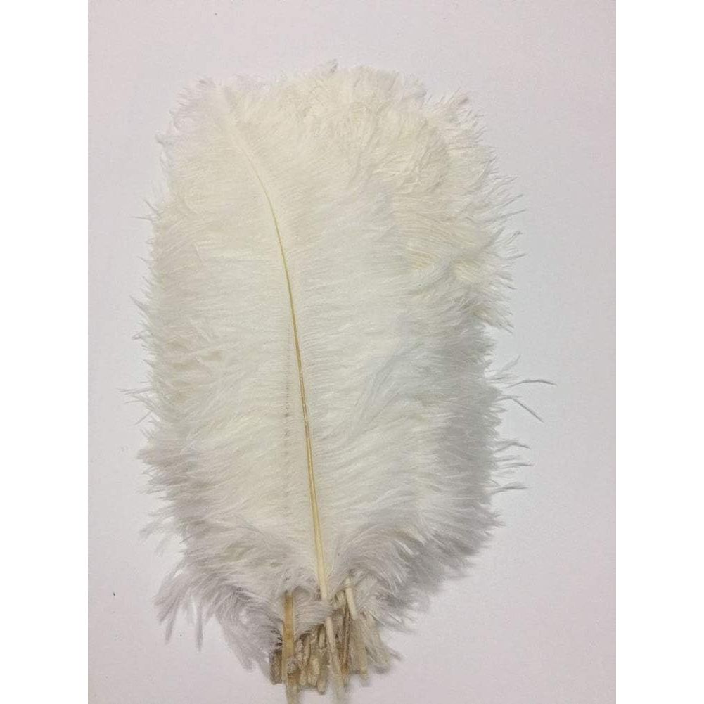 CENFRY 10pcs Ostrich Feathers 10-12inch Plumes for Wedding Centerpieces Home Decoration (White)