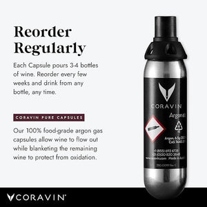 Coravin Argon Capsules - Patented Cap & Seal Technology - 6 Pack