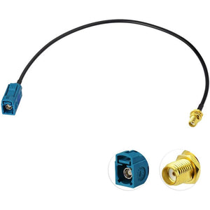 Bingfu Fakra Z Female to SMA Female Vehicle Antenna Adapter Cable 30cm 12 inch for Car Stereo Android Head Unit GPS Navigation FM AM Radio Sirius XM Satellite Radio 4G LTE Telematics Bluetooth Module