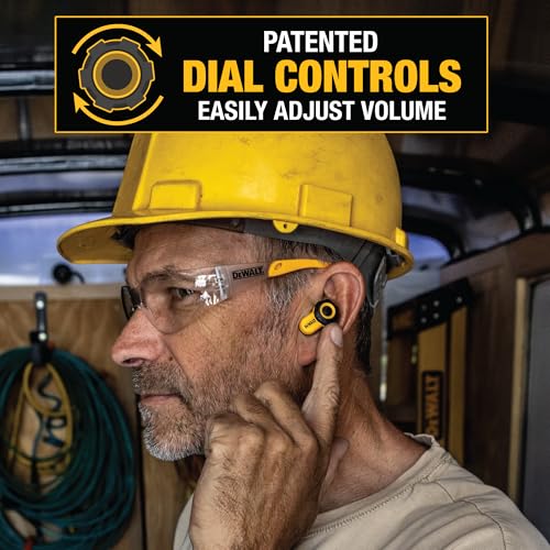 Buy now DEWALT Heavy Duty Bluetooth Jobsite Pro X2 ANC True Wireless Earbuds, Active Noise Cancelling Work Earbuds, Turn Dial Controls, 10Hr Runtime (40+ w/Case), 4 EQ Modes, IP54 at indiglob india