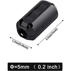 Viaky 12 Pack RFI EMI Noise Suppressor Cable Clip, Clip-on Ferrite Ring Core Noise Filter for 5mm Dia Cable(Black)