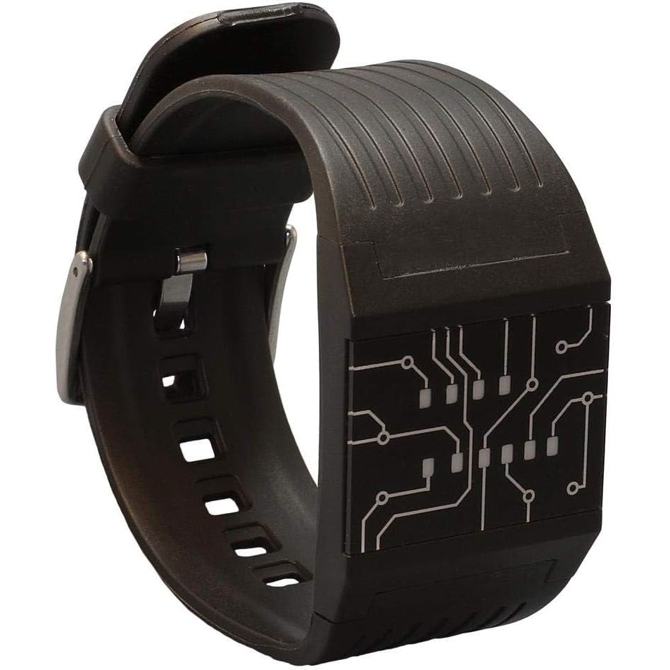 Buy now getDigital Binary Wrist Watch for Professionals with LED Lights - A Black Digital Clock That depicts The time as Binary Code at indiglob india