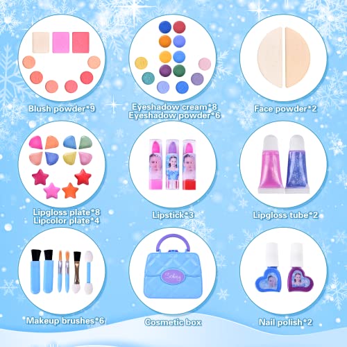 Buy now Kids Makeup Kit for Girl Kids Toys Makeup for Kids 50PCS Play Makeup Set Washable Cosmetic Non-Toxic Toddlers Pretend Frozen Makeup Birthday Gifts for Age 3 4 5 6 7 8 9 10 11 12 Years Old at indiglob india