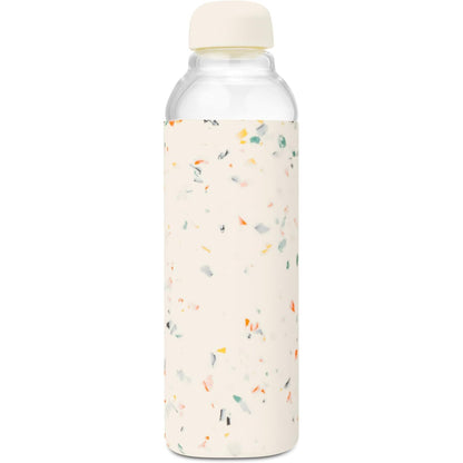 W&P Porter Glass Water Bottle w/ Protective Silicone Sleeve | Charcoal 20 Ounces | On-the-Go | Reusable Bottle for Coffee, Tea and Water | Portable | Dishwasher Safe