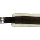 Intrepid International English Girth with Fleece - Breathable Lightweight Horse Girth for English Saddle, Double Elastic Easy Attachment, Brown with White Fleece