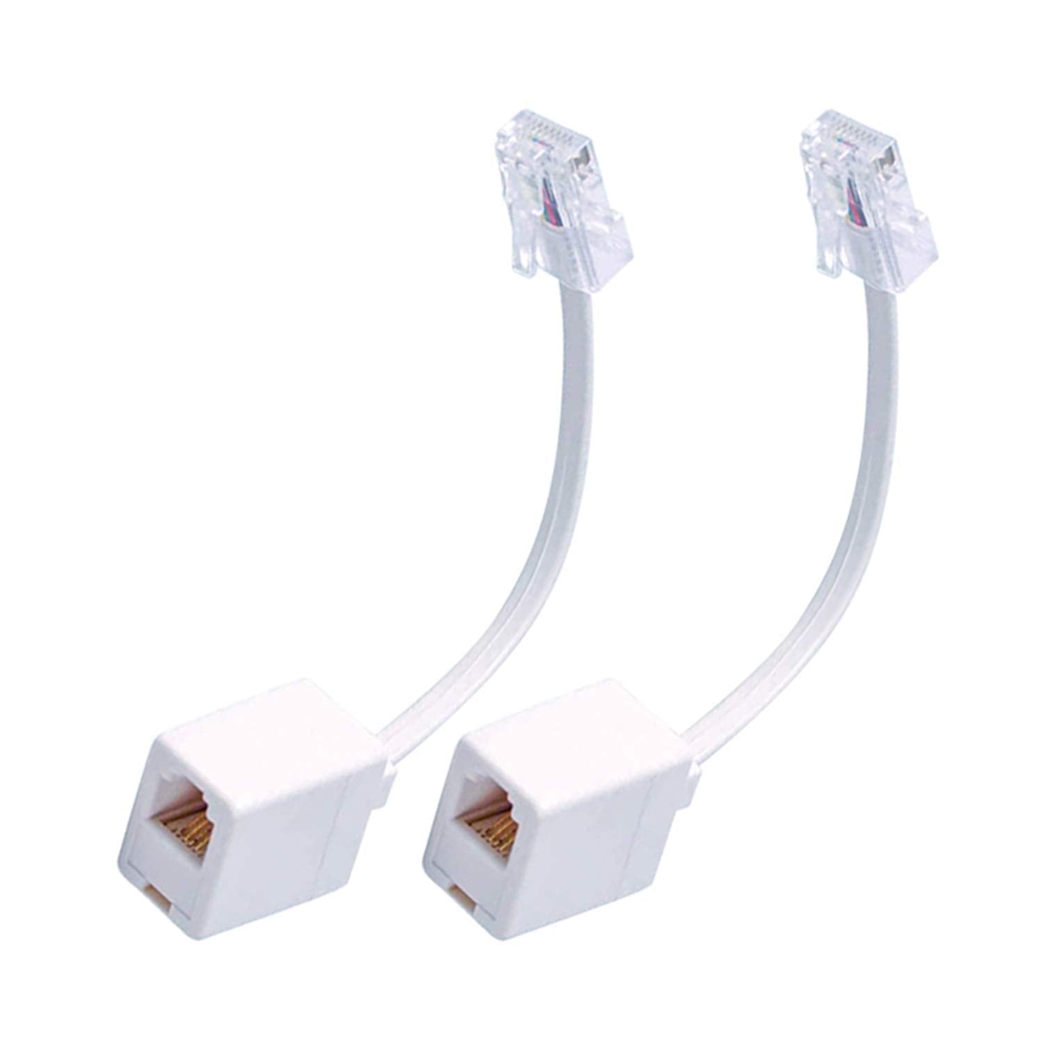 Buy now RJ45 to RJ11 Converter Adapter, 2 Pack Telephone RJ11 6P4C Female to RJ45 Ethernet 8P8C Male Cable Cord Default at indiglob india