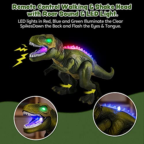 Buy now JOYIN Robot Dinosaur Toy for Kids Boys 3+ Big T.rex with Light and Realistic Roaring Sound, Remote Control Walking & Dancing Dinosaur, Electronic Steam Toy, Birthday Gift for Kids Boys Girls at indiglob india
