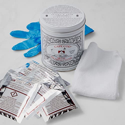 Buy now Cape Cod Polishing Metal Tin Bundle for Fine Metals | (12) 4X6 Polishing Cloths | (1) 12x12 Buffing Cloth | (1) Pair of Nitrile Gloves at indiglob india