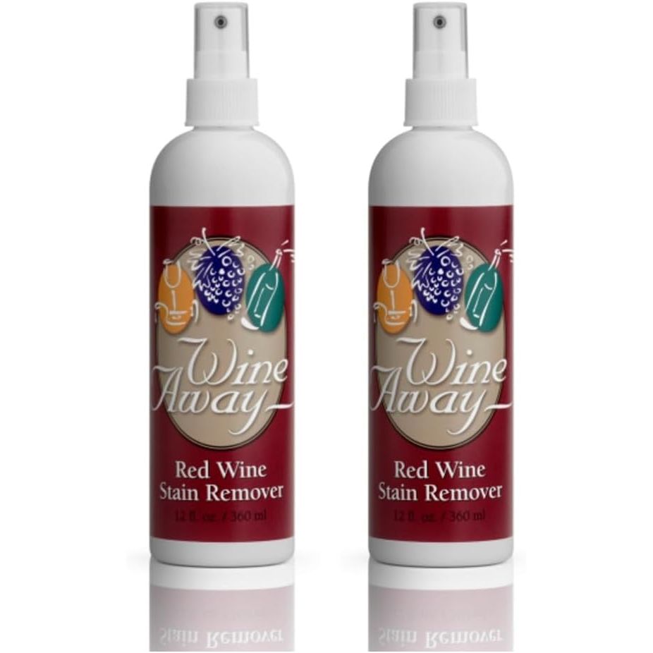 Wine Away Red Wine Stain Remover - Perfect Fabric Upholstery and Carpet Cleaner Spray Solution - Removes Wine Spots - Spray and Wash Laundry to Vanish Stain - Wine Out - 12 Ounce, 2 Pack