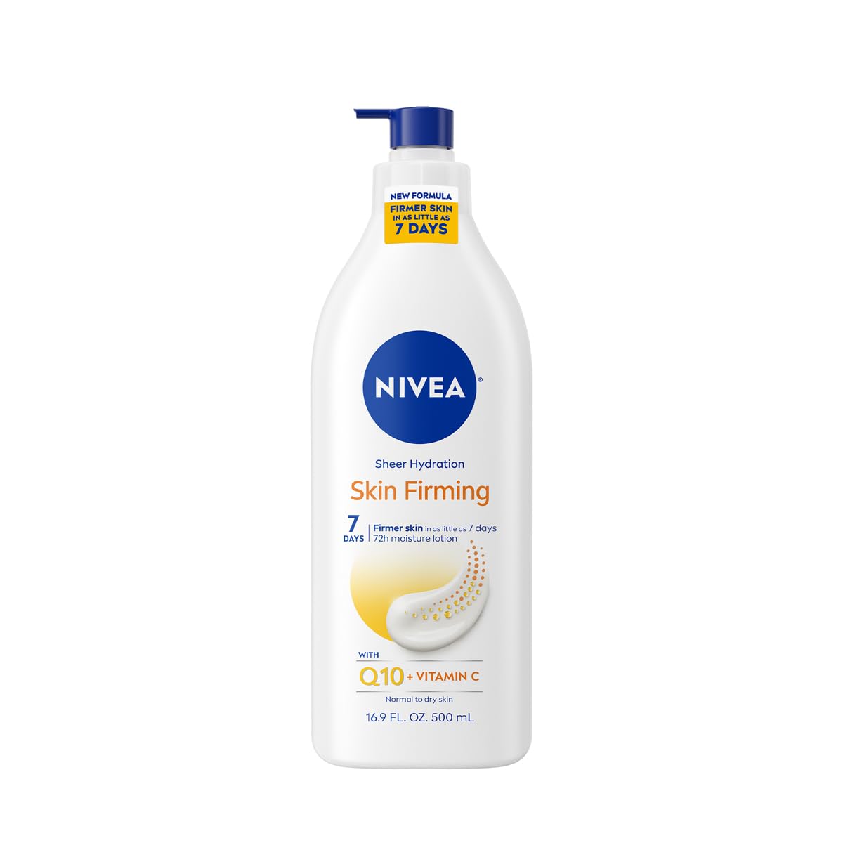 Buy now NIVEA Sheer Hydration Skin Firming Body Lotion with Q10 and Vitamin C, 72-Hour Body Moisturizer for Normal to Dry Skin, 16.9 Fl Oz Pump Bottle, Pack of 3 at indiglob india