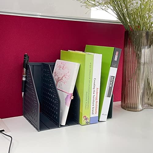 Buy now Sutekus Collapsible File Holder Desk Organizer File Folder Holder Organizer for Desk Office Home Organization, 4 Compartments (Black) at indiglob india