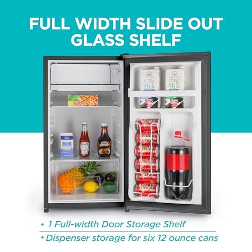 Buy now BLACK+DECKER 3.2 Cu. Ft. Compact Refrigerator, ENERGY STAR Certified Small Refrigerator, Single Door Mini Fridge with Chiller Compartment, Personal Fridge for Home or Dorm Room, BCRK32B, Black at indiglob india