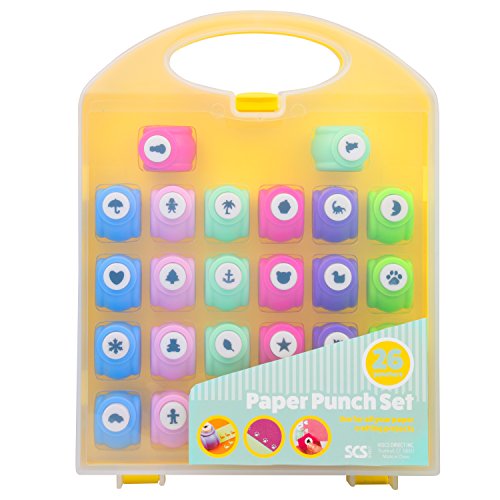 Buy now Scrapbook Paper Punch 26pc Mini Paper Hole Punchers w Case - All Different Crafting Designs Hole Punch for Greeting Cards, Scrapbooking, Arts & Crafts, Projects for Kid & Adults, Summer Camp, Gifts at indiglob india