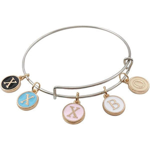 130 Pieces Mixed 5 Color Letter Beads Enamel Metal Letter Charms Double Sided Initial Pendant A-Z Alphabet Charm for Necklace Bracelet Jewelry Making HM504