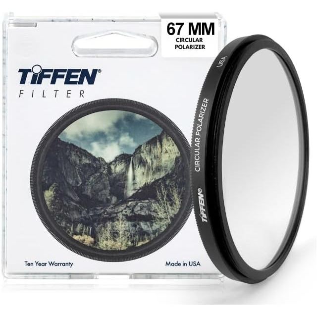 Tiffen 67CP Slim 67mm Circular Polarizer Filter for Camera Lens, Glare Control, Contrast Increase, Color Enhancing
