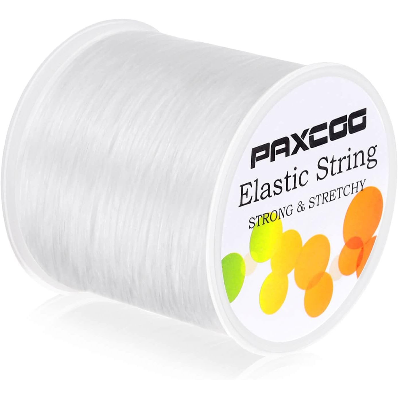Paxcoo 1mm Elastic Bracelet String Cord Stretch Bead Cord for Jewelry Making and Bracelet Making White