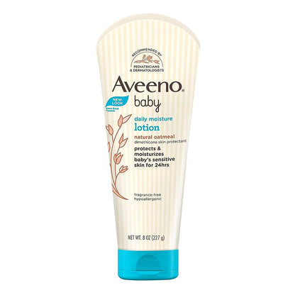 Buy now Aveeno Baby Daily Moisture Lotion for Delicate Skin with Natural Colloidal Oatmeal Dimethicone Hypoallergenic Fragrance Phthalate ParabenFree 8 oz, 1 Count at indiglob india