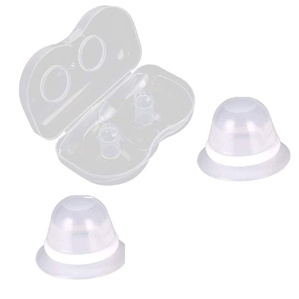 Nipplesuckers Silicone Nipple Corrector for Flat Inverted Nipples for Breastfeeding Mother or Women with Clear Case 1Pair