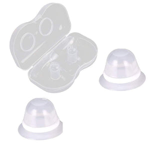 Nipplesuckers Silicone Nipple Corrector for Flat Inverted Nipples for Breastfeeding Mother or Women with Clear Case 1Pair